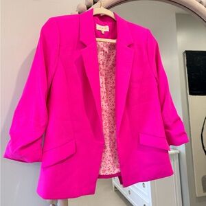 Skies Are Blue Hot Pink Women's Blazer Jacket